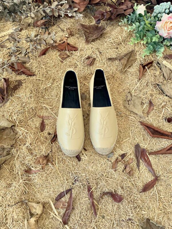 Saint Laurent Women's Ysl Embroidered Espadrilles Yellow For Women YSL