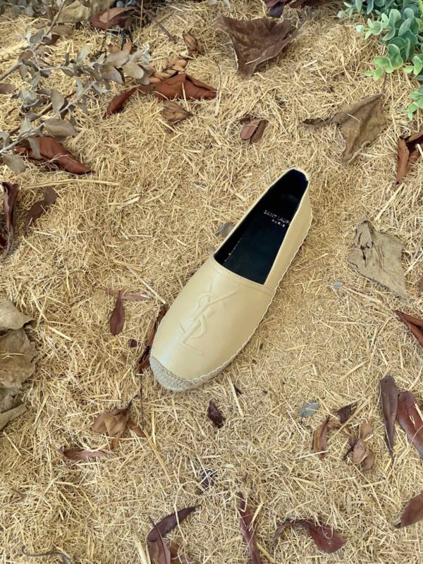 Saint Laurent Women's Ysl Embroidered Espadrilles Yellow For Women YSL