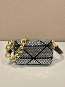 Satin Mini-Bag With Crystals Gold Tone/Black For Women 6.6in/ 17cm 1BD329_2AWL_F0522_V_QOO