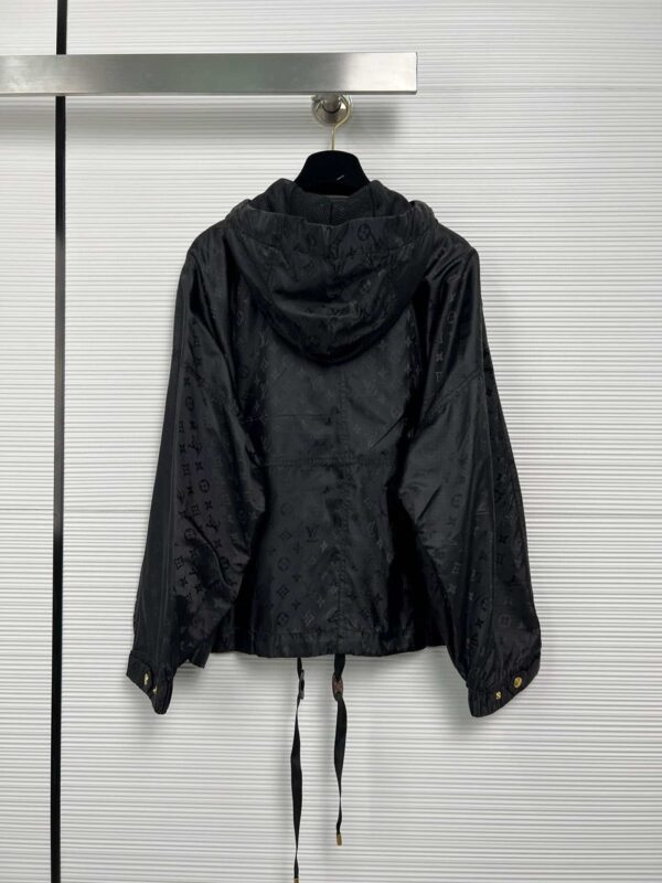 Shiny Monogram Short Parka Black For Women 1ABCBD