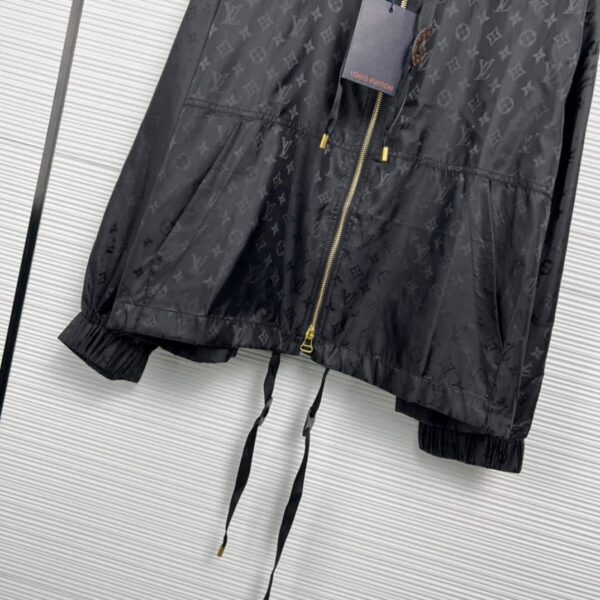 Shiny Monogram Short Parka Black For Women 1ABCBD