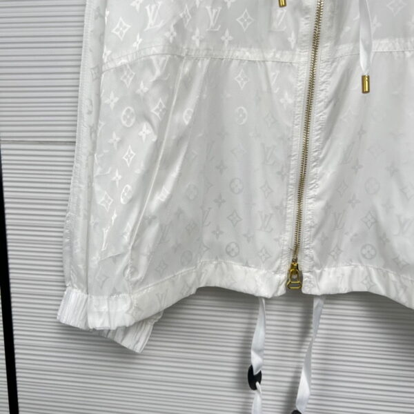 Shiny Monogram Short Parka White For Women