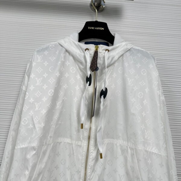Shiny Monogram Short Parka White For Women