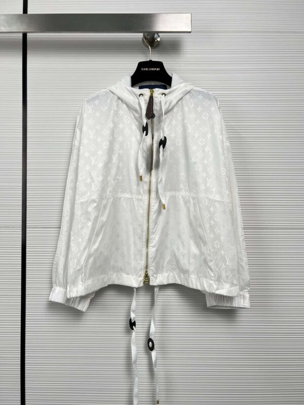Shiny Monogram Short Parka White For Women