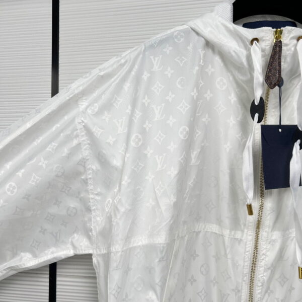 Shiny Monogram Short Parka White For Women