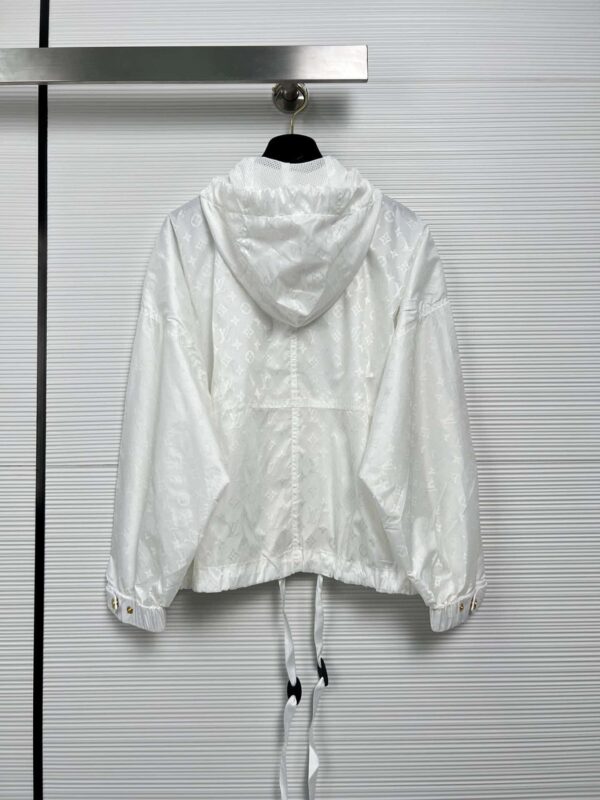 Shiny Monogram Short Parka White For Women