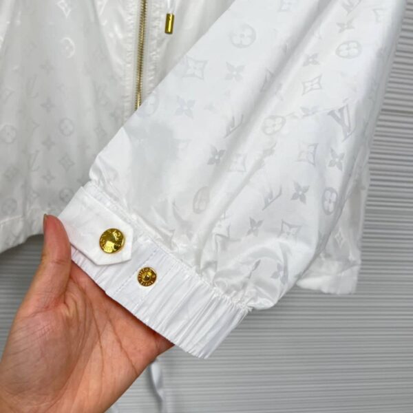 Shiny Monogram Short Parka White For Women