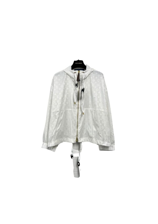 Shiny Monogram Short Parka White For Women