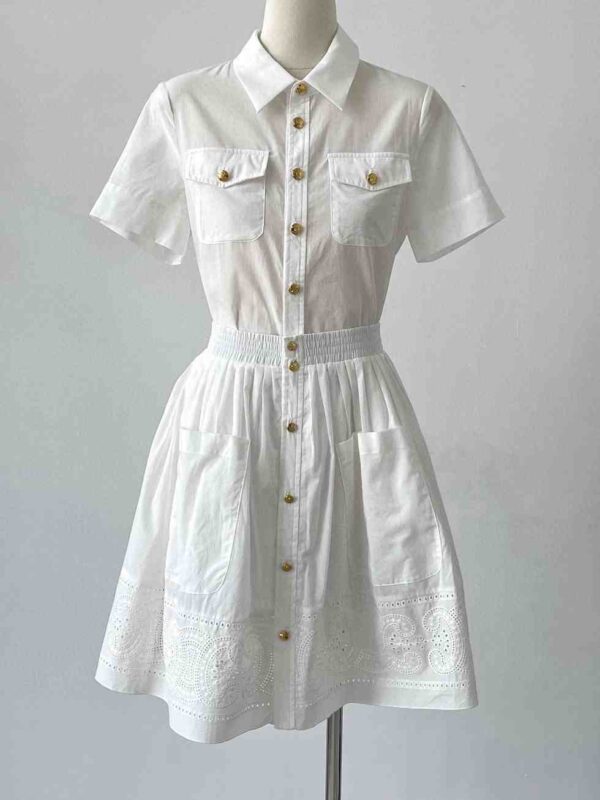 Shirt And Skrit White For Women