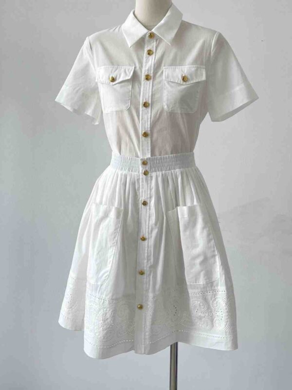 Shirt And Skrit White For Women