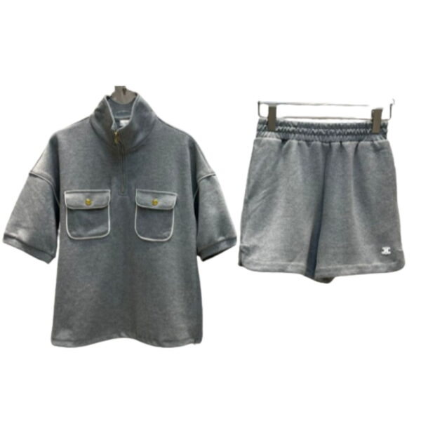 Shorts And Jersey Polo Grey For Women