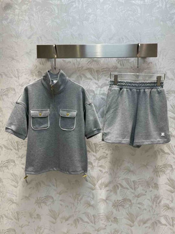 Shorts And Jersey Polo Grey For Women