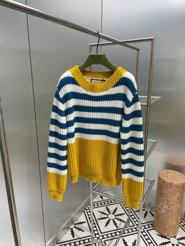 Simple Horizontal Stripe Top And Skirt Yellow For Women