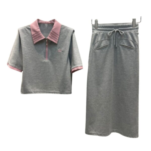 Skirt And Jersey Polo Grey For Women