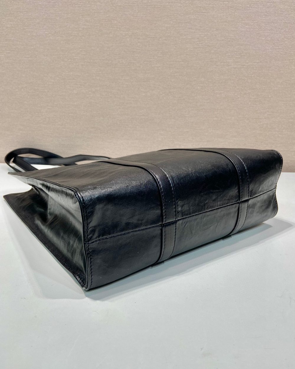 Small Antiqued Nappa Tote Bag In Pink/Black For Women 12.9 in/ 33cm 1BG459_UVL_F0E18_V_OOO