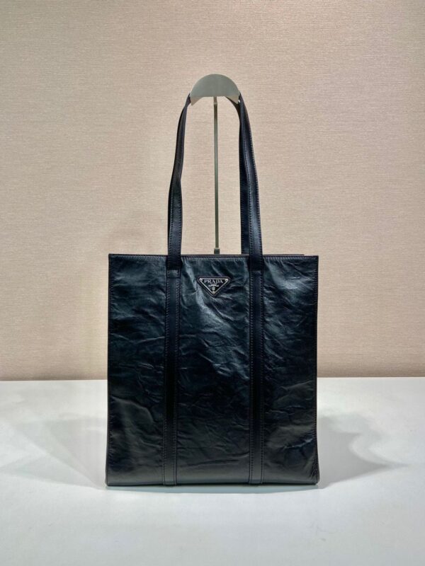 Small Antiqued Nappa Tote Bag In Pink/Black For Women 12.9 in/ 33cm 1BG459_UVL_F0E18_V_OOO