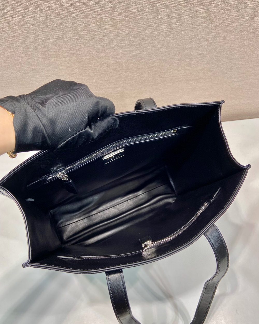 Small Antiqued Nappa Tote Bag In Pink/Black For Women 12.9 in/ 33cm 1BG459_UVL_F0E18_V_OOO