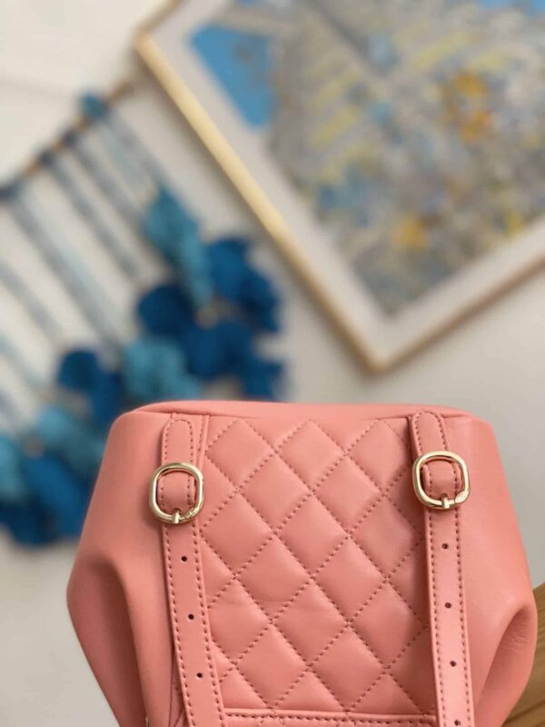 [REP 1:1] Small Backpack Black/White/Pink For Women 7.1in / 18cm AS2908