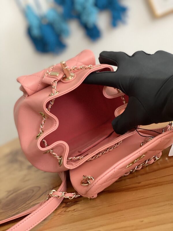 [REP 1:1] Small Backpack Black/White/Pink For Women 7.1in / 18cm AS2908
