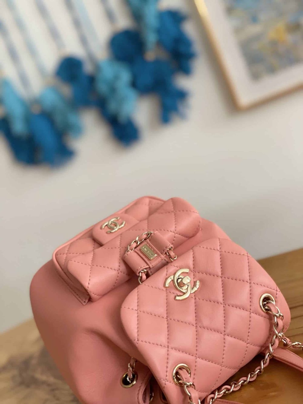 [REP 1:1] Small Backpack Black/White/Pink For Women 7.1in / 18cm AS2908 - Image 26