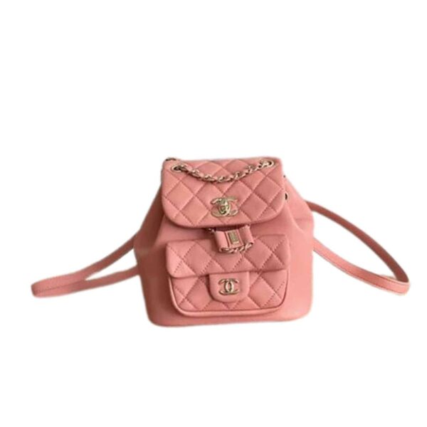 [REP 1:1] Small Backpack Black/White/Pink For Women 7.1in / 18cm AS2908
