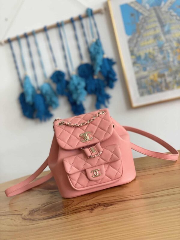 [REP 1:1] Small Backpack Black/White/Pink For Women 7.1in / 18cm AS2908