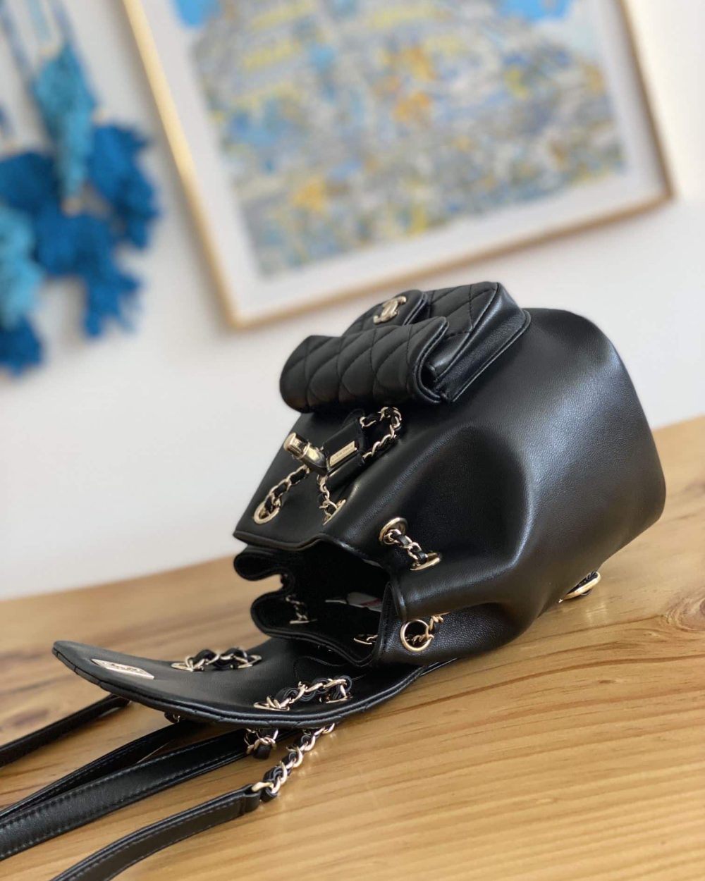 [REP 1:1] Small Backpack Black/White/Pink For Women 7.1in / 18cm AS2908