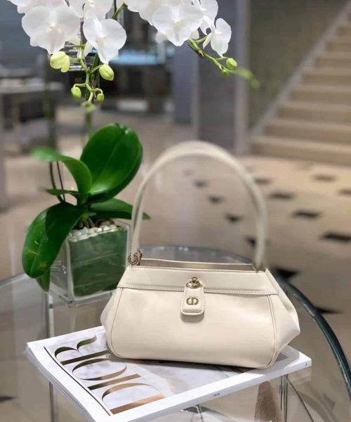 1:1 Replica Small Dior Key Bag White/Black For Women 8.5in/22cm M1844OBEQ_M49U