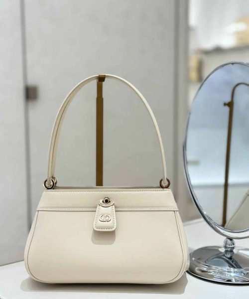 1:1 Replica Small Dior Key Bag White/Black For Women 8.5in/22cm M1844OBEQ_M49U