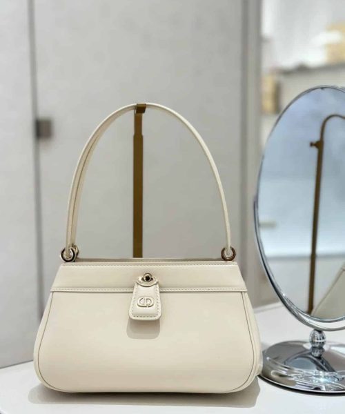 1:1 Replica Small Dior Key Bag White/Black For Women 8.5in/22cm M1844OBEQ_M49U