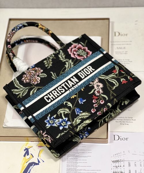 1:1 Replica Small Dior Tote Bag White/Black For Women 10.5 in/ 26.5cm