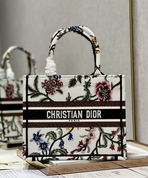 1:1 Replica Small Dior Tote Bag White/Black For Women 10.5 in/ 26.5cm
