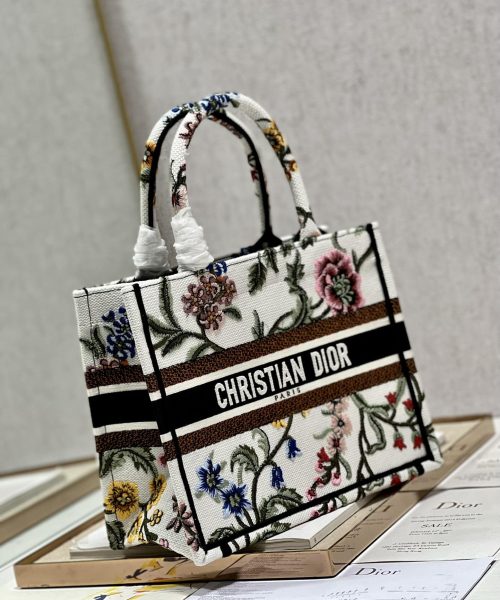 1:1 Replica Small Dior Tote Bag White/Black For Women 10.5 in/ 26.5cm