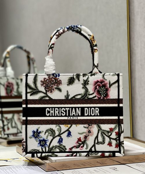 1:1 Replica Small Dior Tote Bag White/Black For Women 10.5 in/ 26.5cm