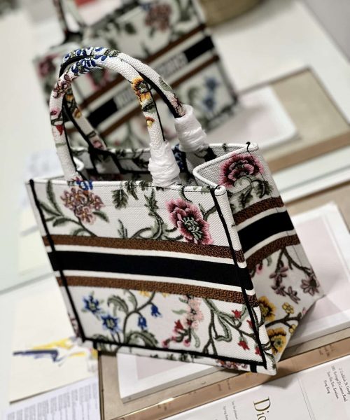 1:1 Replica Small Dior Tote Bag White/Black For Women 10.5 in/ 26.5cm