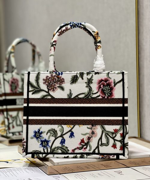1:1 Replica Small Dior Tote Bag White/Black For Women 10.5 in/ 26.5cm