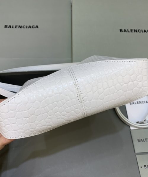 Small Hobo Bag Embossed White For Women 9in/23 cm