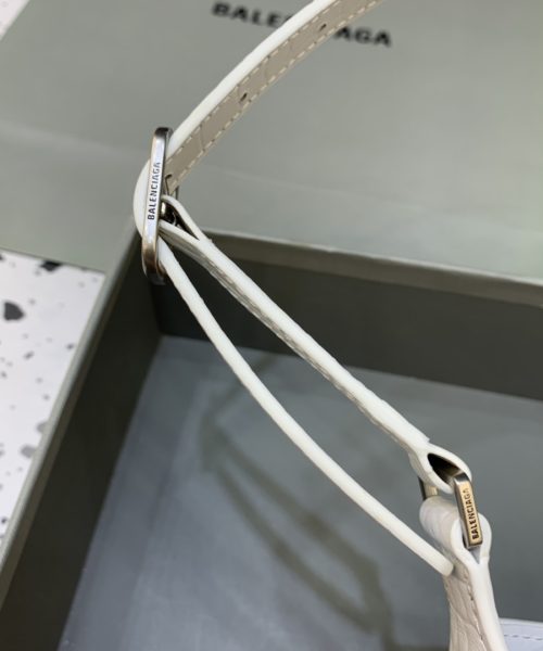 Small Hobo Bag Embossed White For Women 9in/23 cm