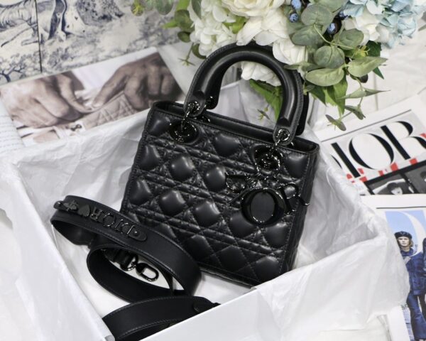 1:1 Replica Small Lady Dior My Abcdior Bag Black/Grey/White For Women 8in/20cm