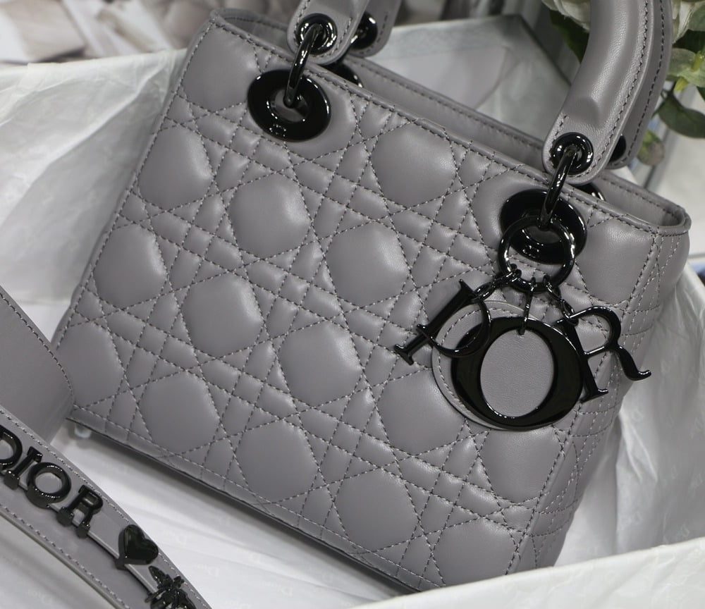 1:1 Replica Small Lady Dior My Abcdior Bag Black/Grey/White For Women 8in/20cm