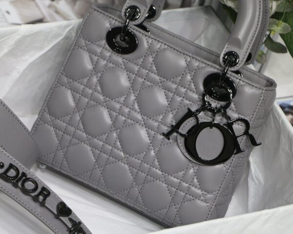 1:1 Replica Small Lady Dior My Abcdior Bag Black/Grey/White For Women 8in/20cm