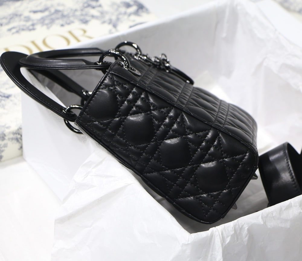 1:1 Replica Small Lady Dior My Abcdior Bag Black/Grey/White For Women 8in/20cm