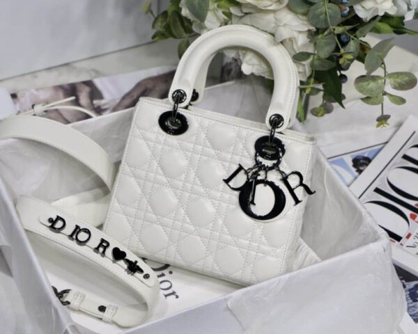 1:1 Replica Small Lady Dior My Abcdior Bag Black/Grey/White For Women 8in/20cm