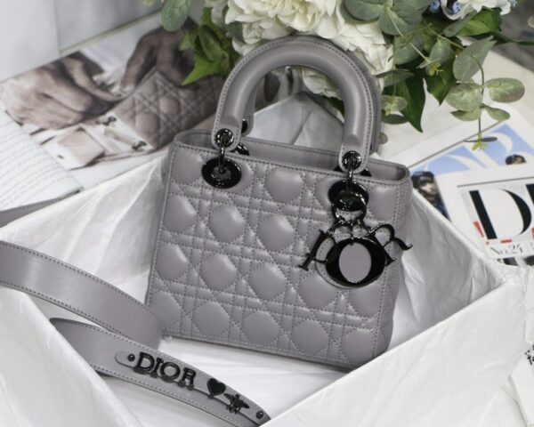 1:1 Replica Small Lady Dior My Abcdior Bag Black/Grey/White For Women 8in/20cm