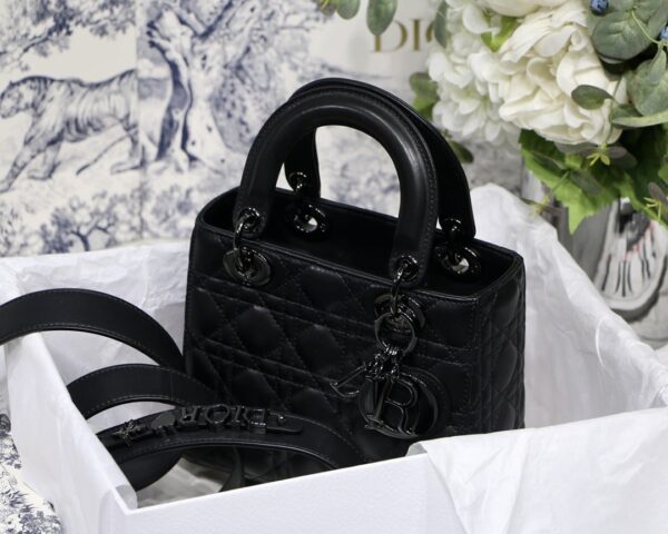 1:1 Replica Small Lady Dior My Abcdior Bag Black/Grey/White For Women 8in/20cm
