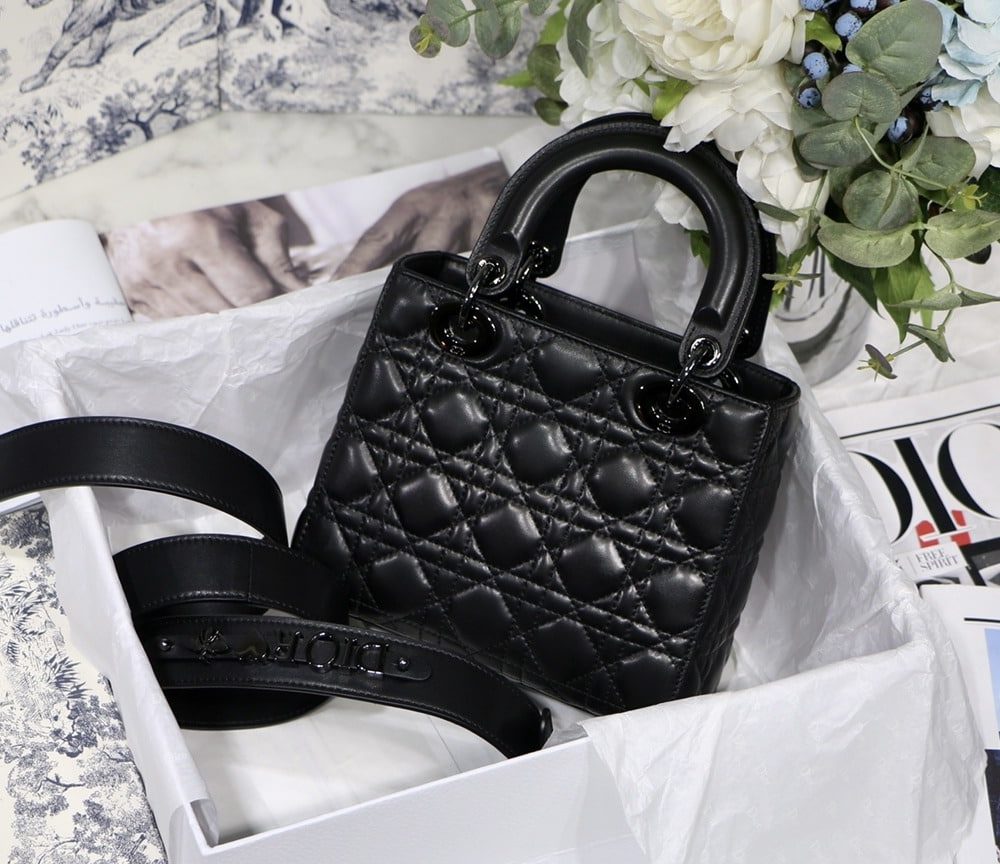 1:1 Replica Small Lady Dior My Abcdior Bag Black/Grey/White For Women 8in/20cm