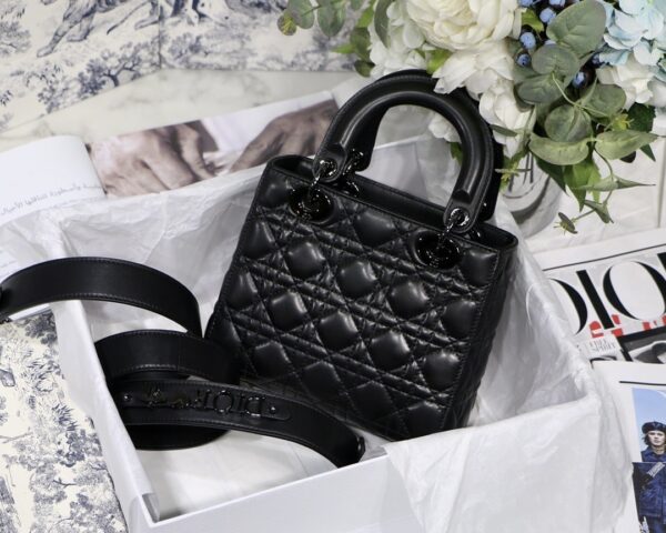 1:1 Replica Small Lady Dior My Abcdior Bag Black/Grey/White For Women 8in/20cm