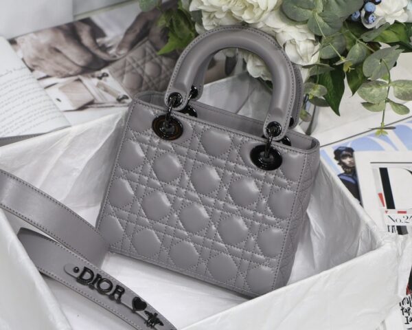 1:1 Replica Small Lady Dior My Abcdior Bag Black/Grey/White For Women 8in/20cm