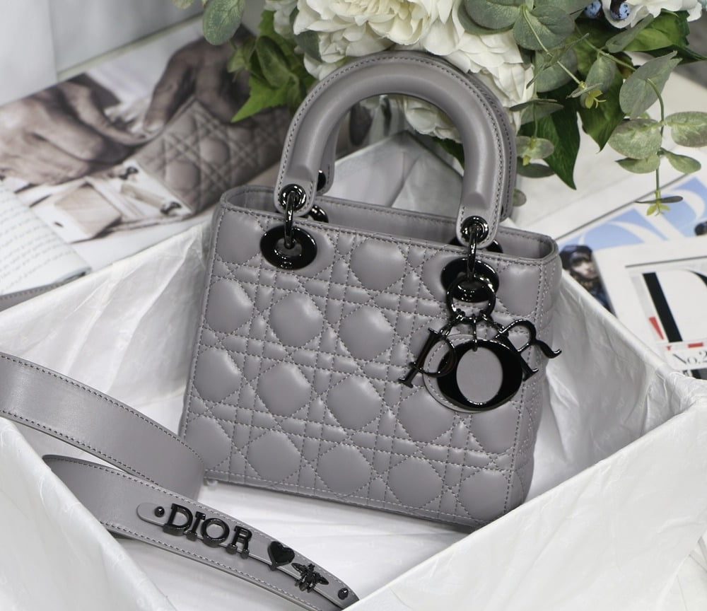 1:1 Replica Small Lady Dior My Abcdior Bag Black/Grey/White For Women 8in/20cm