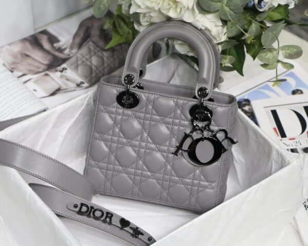 1:1 Replica Small Lady Dior My Abcdior Bag Black/Grey/White For Women 8in/20cm
